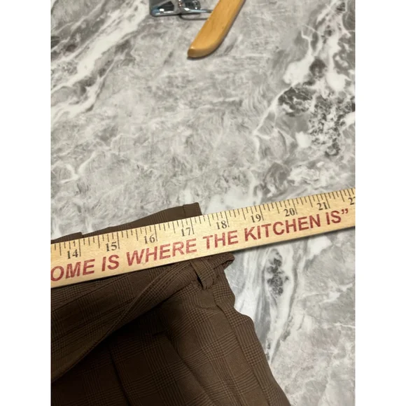 Women's Athleta Skyline Plaid Ankle Cropped Pants Size 12 Brown - Picture 9 of 12